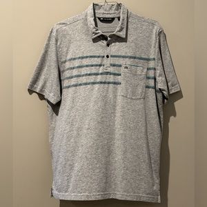Travis Mathew Heather Gray w/ Stripes Golf Polo XL